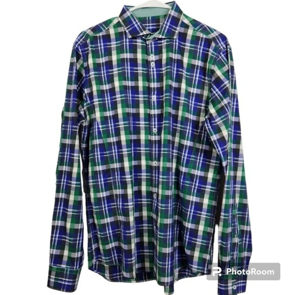 Stone Rose Men's Red Rivet Collection Long Sleeve Plaid Button Down Shirt Size 3